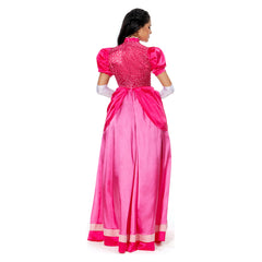 Adulte Super Mario Bros Peach Ensemble Cosplay Costume Carnaval