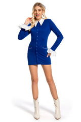 Barbie Femme Robe Bleue avec Col Tenue Cosplay Costume