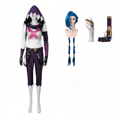 Arcane: League of Legends Saison 2(2024) Jinx Tenue avec Chapeau Cosplay Costume