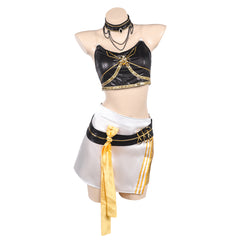 Femme Golden Tenue Noire et Blanche Cosplay Costume