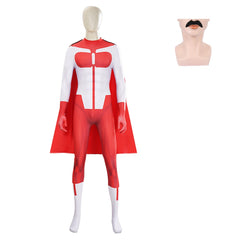 Invincible Saison 3(2025) Omni-Man Nolan Tenue Rouge et Blanche Cosplay Costume