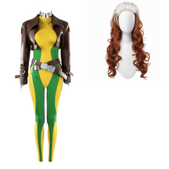 Cosplay Costume Rogue Jeu Cosplay Combinaison Verte et Jaune Femme