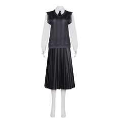 La Famille Addams 2(2025)Mercredi Uniforme Bleu/Noir Cosplay Costume