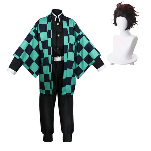 Adulte Les Rôdeurs de la Nuit Tanjiro Kamado Cosplay Costume Perruque