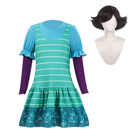 Cosplay Costume Bonnie Film Cosplay Robe Bleue et Violette Femme Perruque