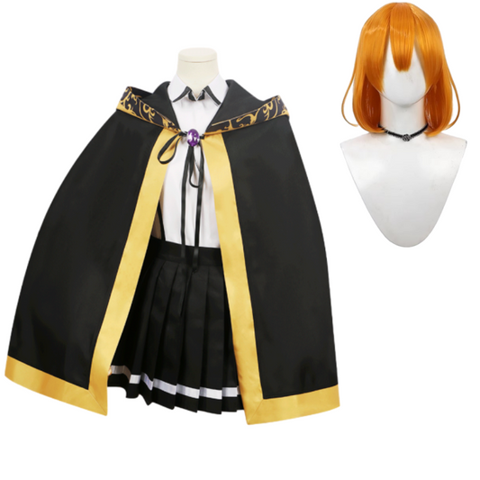 Cosplay Costume Colette Loire Wistoria: Wand and Sword Anime Cosplay Tenue Noire et Jaune Femme