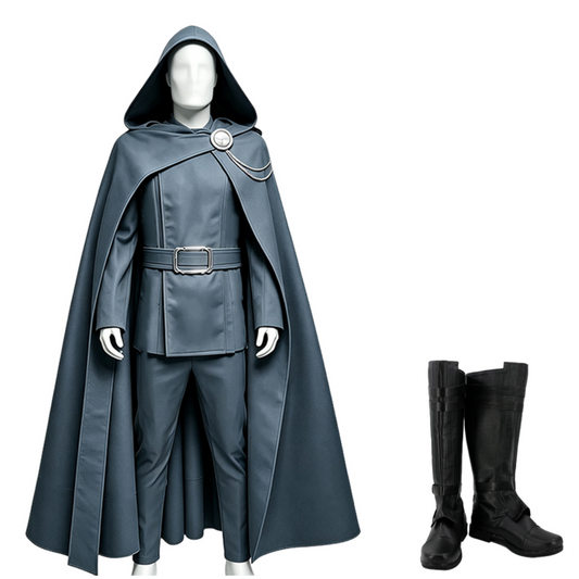 Cosplay Costume Dr.Doom Avengers 5(2026) Film Cosplay Tenue Grise Homme Chaussures
