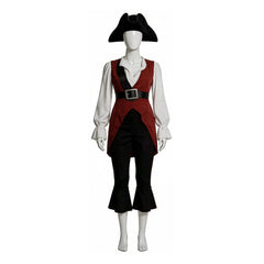 Cosplay Costume Elizabeth Swann Pirates of the Caribbean Film Cosplay Tenue Marron et Blanche Femme