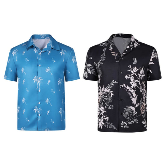 Cosplay Costume Jason Duval GTA(2026) Jeu Cosplay Chemise Hawaïenne Bleue/Noire Homme