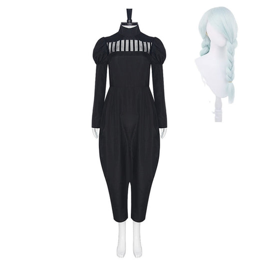 Cosplay Costume Meimei Anime Cosplay Combinaison Noire et Blanche Femme Perruque