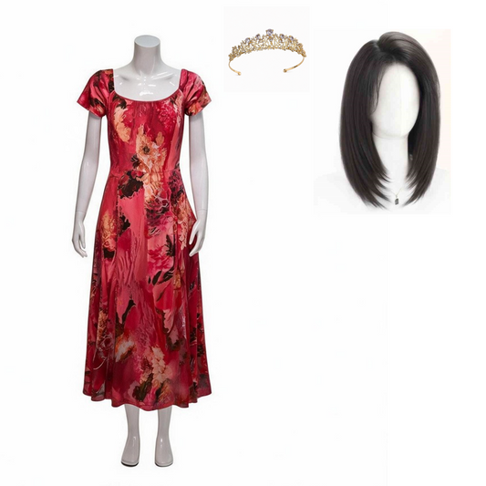 Cosplay Costume Patricia Widow's Bay(2026) TV Cosplay Robe Rouge Femme Perruque Serre tete