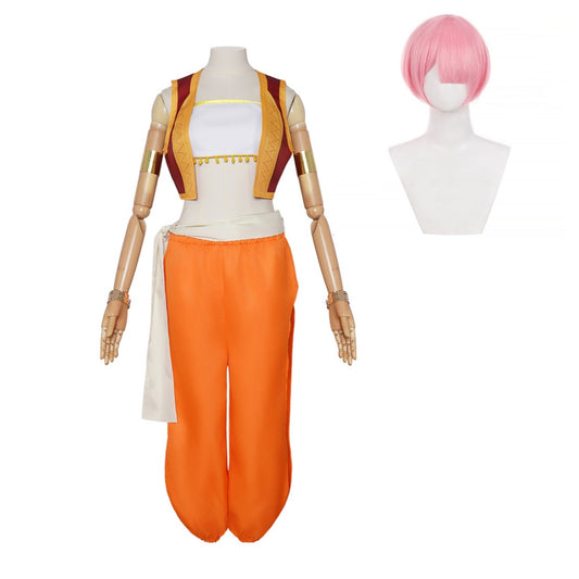 Cosplay Costume Ram RE0(2026) Anime Cosplay Tenue Orange Femme Perruque