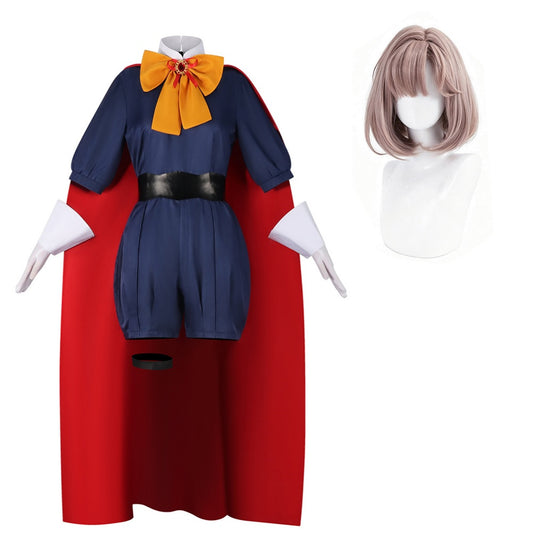 Cosplay Costume Sapphire The Ribbon Hero(2026) Anime Cosplay Combinaison Bleue et Rouge Femme Perruque