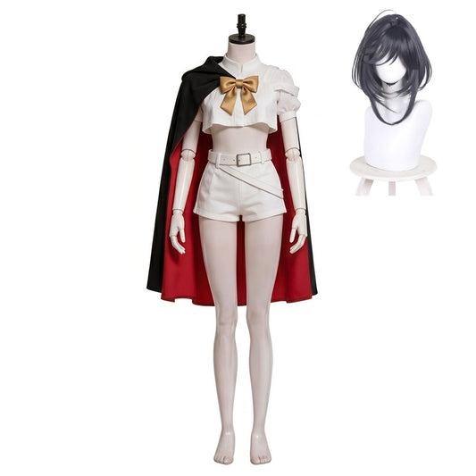 Cosplay Costume Sapphire The Ribbon Hero(2026) Anime Cosplay Tenue Blanche et Noire Femme Perruque