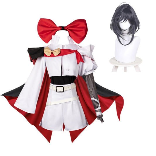 Cosplay Costume Sapphire The Ribbon Hero(2026) Anime Cosplay Tenue Blanche et Noire Femme Ver.2 Perruque