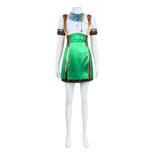 Cosplay Costume Sarah Isekai Slow Life Jeu Cosplay Tenue Verte Femme