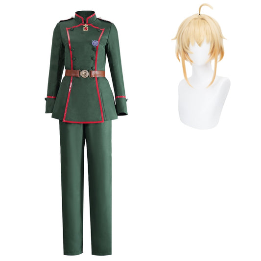 Cosplay Costume Tanya Von Degurechaff Saga of Tanya The Evil 2(2026) Anime Cosplay Tenue Verte Femme Perruque