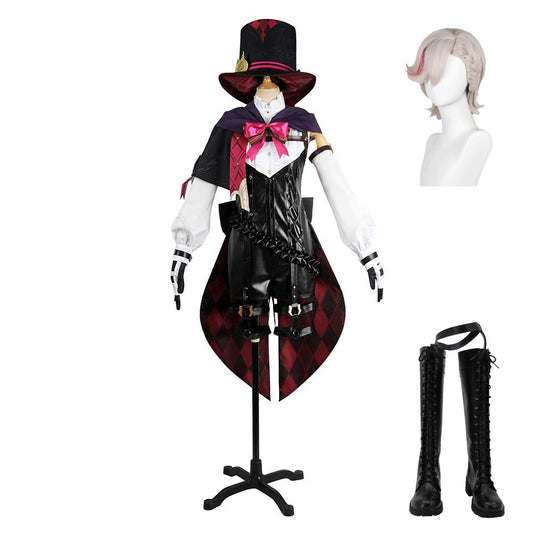 Genshin Impact Lyney Cosplay Costume Perruque Chaussures
