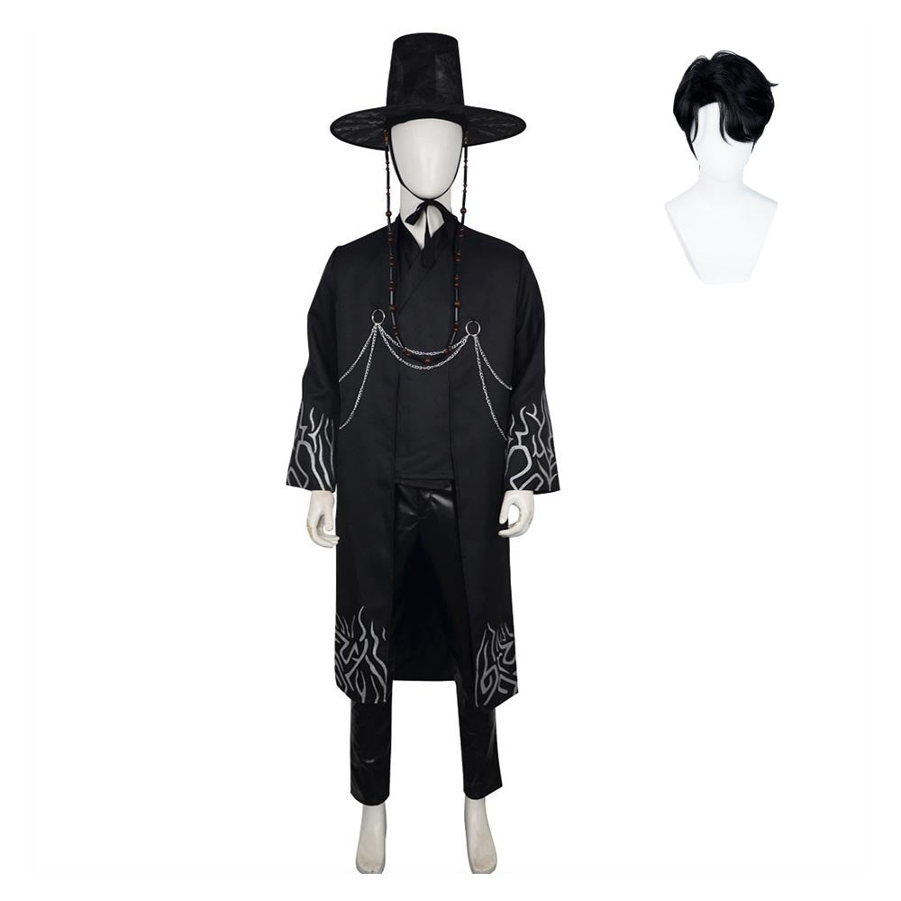 Jinu_Tenue_Noire_Cosplay_Costume_Perruque