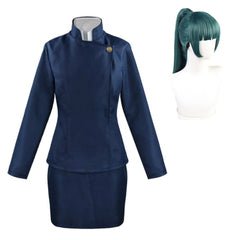 Maki Zenin Tenue Bleue Cosplay Costume Perruque