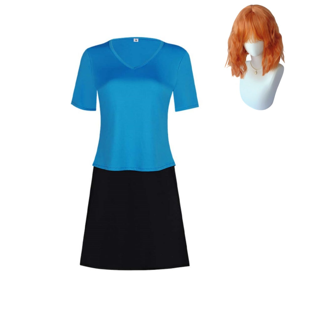 One Piece Live Action 2(2026) Nami Tenue Bleue et Noire Cosplay Costume Perruque