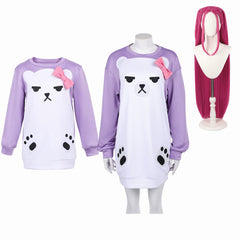Enfant&Femme Mira Pyjama Violet et Blanc Cosplay Costume