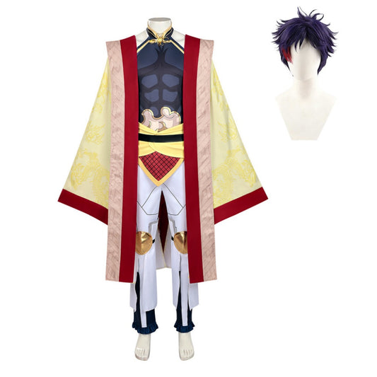 Record of Ragnarok Qin Shi Huang Tenue Jaune Cosplay Costume Perruque