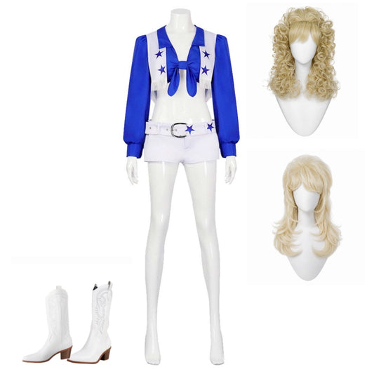 Rhinestone(1984) Dolly Parton Dallas Cowboys Cheerleaders Cosplay Costume Perruque CHaussures
