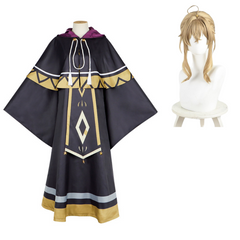 Secrets of The Silent Witch Monica Everett Robe Noire Cosplay Costume Perruque