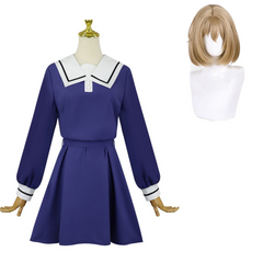 Cosplay Costume Kagari Mimi/Lizzy Seiran/Totsuki Sheena Je Veux T'Aimer Jusqu'à Ta Mort(2026) Anime Cosplay JK Robe Uniforme Bleu Femme