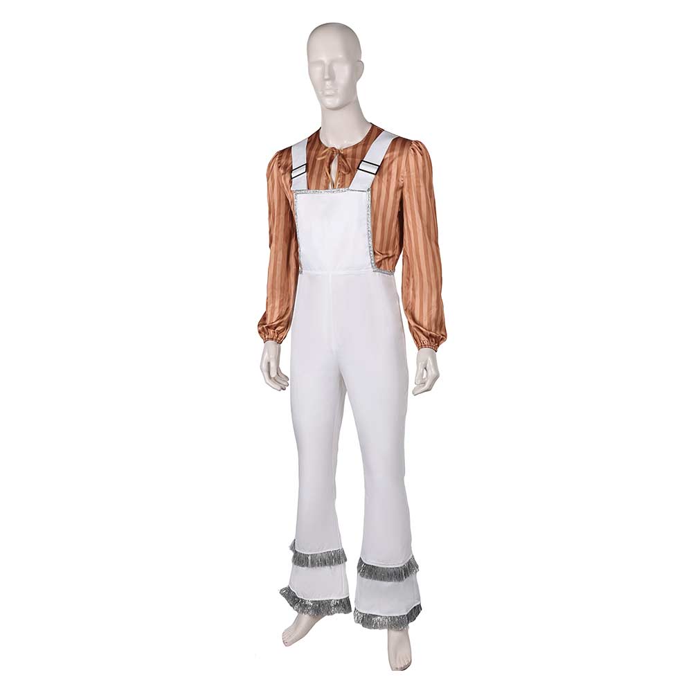 ABBA 1970s Homme Bjorn Ulvaeus Chemise+Salopette Costume Vintage