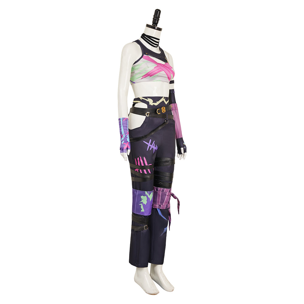 Arcane: League of Legends Saison 2(2024) Jinx Tenue Blanche Sans Chapeau Cosplay Costume