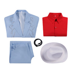 Bruno Mars Tenue Bleue de Scène Cosplay Costume