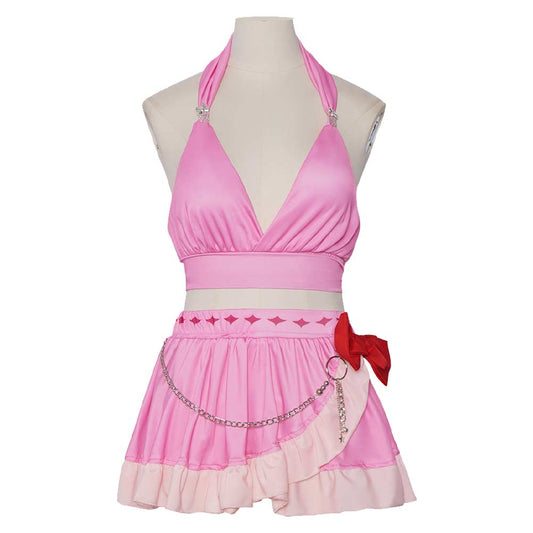 Cosplay Costume Aerith Gainsborough Final Fantasy Jeu Cosplay Maillot de Bain Rose Femme
