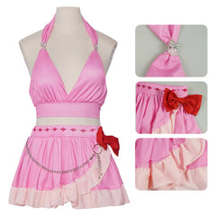 Cosplay Costume Aerith Gainsborough Final Fantasy Jeu Cosplay Maillot de Bain Rose Femme