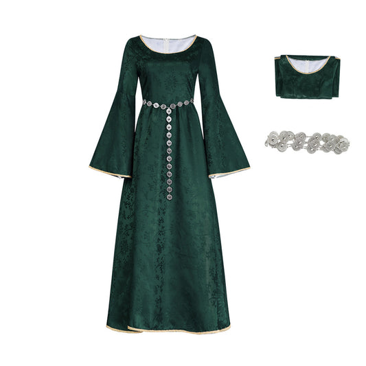 Cosplay Costume Alicent Hightower House of the Dragon 3(2026) TV Cosplay Robe Verte avec Chaîne de Taille Femme