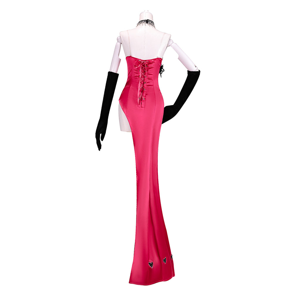 Cosplay Costume Angel Dust Hazbin Hotel TV Cosplay Robe Rouge et Noire Femme