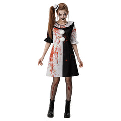 Cosplay Costume Art The Clown Terrifier 4(2026) Film Cosplay Robe Blanche et Noire Femme