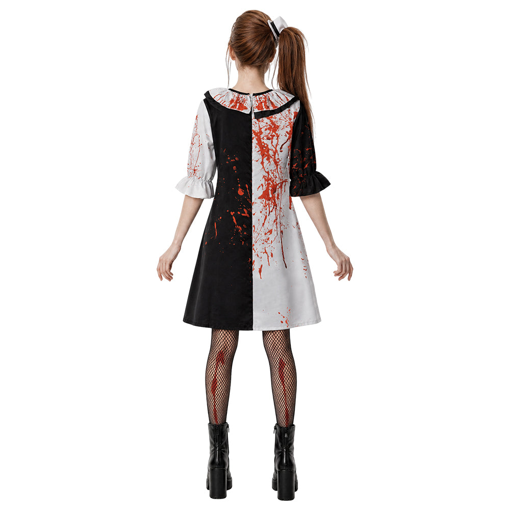Cosplay Costume Art The Clown Terrifier 4(2026) Film Cosplay Robe Blanche et Noire Femme