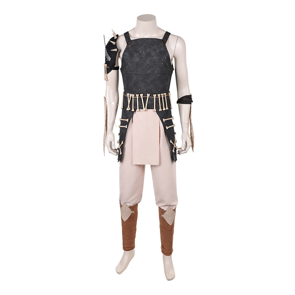Cosplay Costume Baraka Mortal Kombat 2(2026) Film Cosplay Tenue Noire et Beige Homme