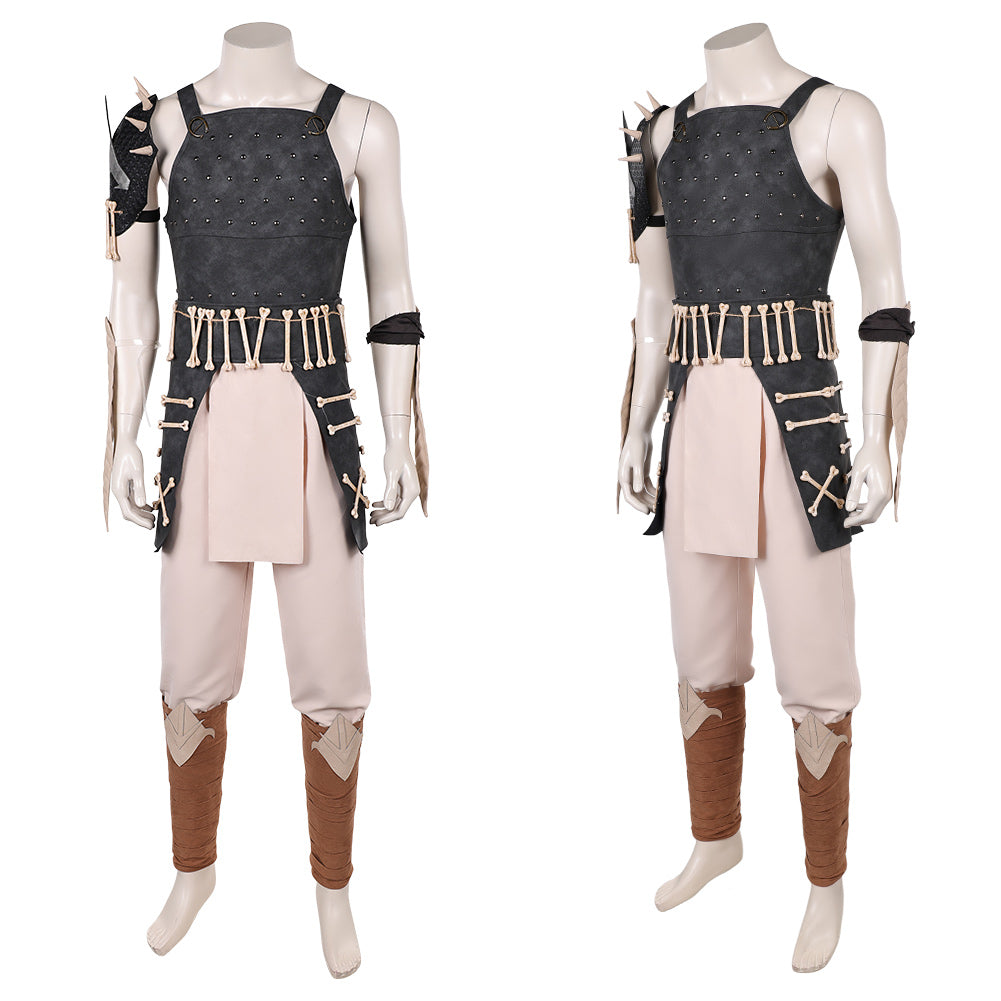 Cosplay Costume Baraka Mortal Kombat 2(2026) Film Cosplay Tenue Noire et Beige Homme