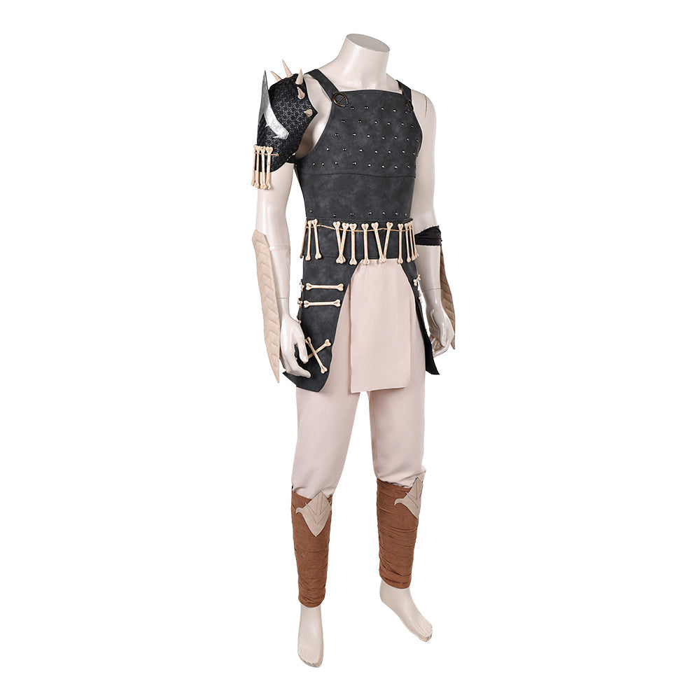 Cosplay Costume Baraka Mortal Kombat 2(2026) Film Cosplay Tenue Noire et Beige Homme