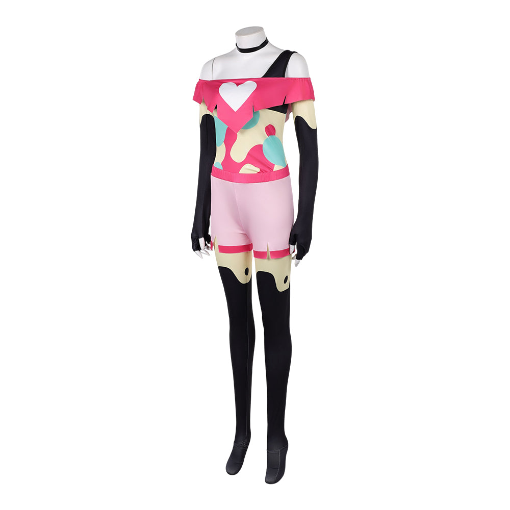 Cosplay Costume Beelzebub Helluva Boss TV Cosplay Tenue Rose Femme