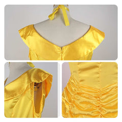 Cosplay Costume Belle La Belle et La Bête Film Cosplay Robe Jaune Femme