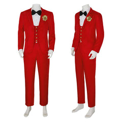 Cosplay Costume Betelgeuse Beetlejuice Film Cosplay Tenue Rouge Homme