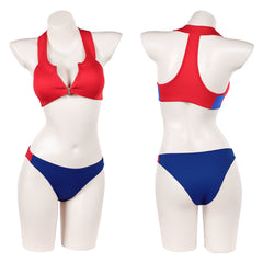 Cosplay Costume C.J. Parker Baywatch TV Cosplay Maillot de Bain Bikini Rouge et Bleu Femme