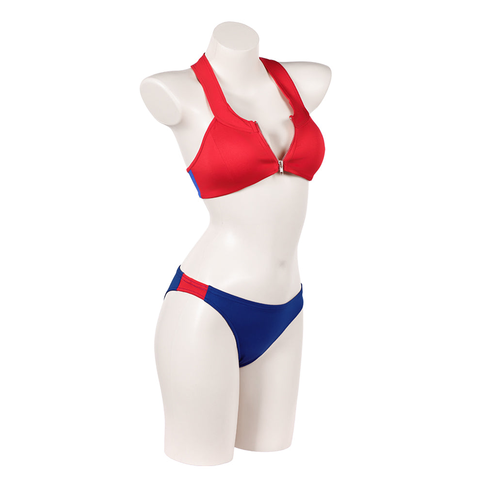 Cosplay Costume C.J. Parker Baywatch TV Cosplay Maillot de Bain Bikini Rouge et Bleu Femme