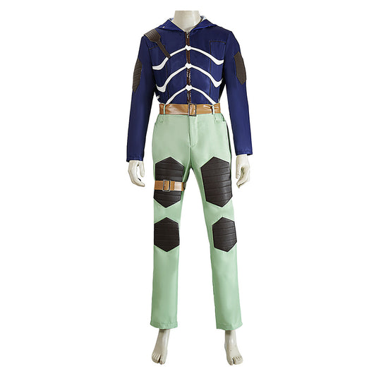 Cosplay Costume Caiman Doro He Doro 2(2026) Anime Cosplay Tenue Bleue et Verte Homme