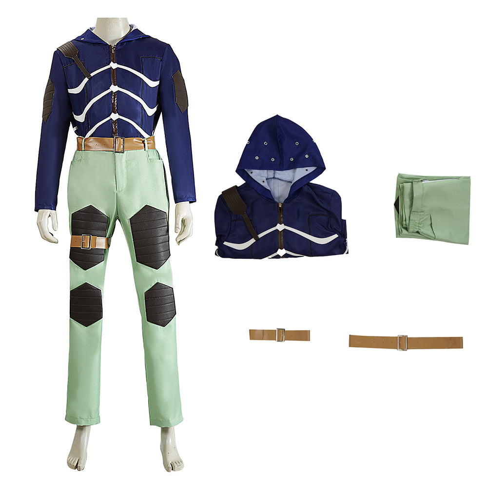 Cosplay Costume Caiman Doro He Doro 2(2026) Anime Cosplay Tenue Bleue et Verte Homme
