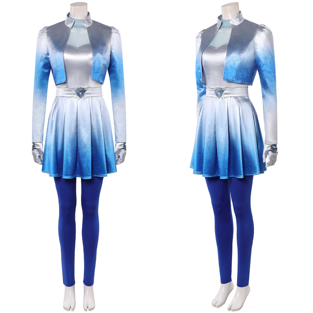 Cosplay Costume Chloe Descendants: Wicked Wonderland(2026) Film Cosplay Tenue Bleue et Blanche Femme